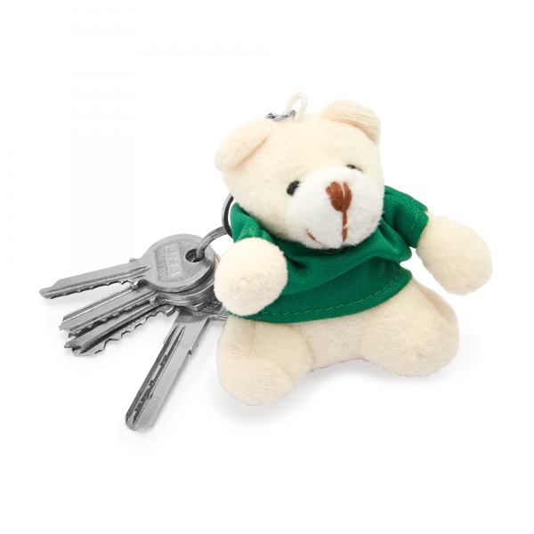 Sito Schlüsselring mit Teddybär in farbigem T-Shirt aus weichem Polyester